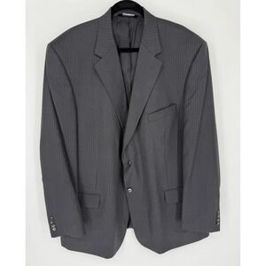 Jeffrey Banks Blazer Mens 52L Gray Pinstripe Wool Two Button Notch Lapel Classic